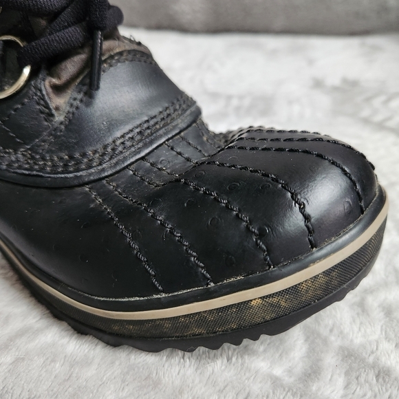 Sorel Tofino Womens 7 Boots Black Winter Waterproof Quilted Faux-Fur Trim - Picture 12 of 16